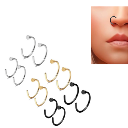 Nasen Ring Set Nasenpiercing Septum Ring Piercing Silber Gold