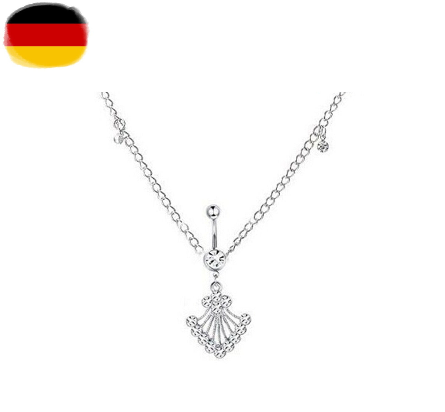 Bauchnabelpiercing mit Bauchkette Silber Chirurgenstahl