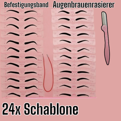 24 Teiliges Augenbrauen Schablone Set Augenbrauenrasierer Schablonen Band