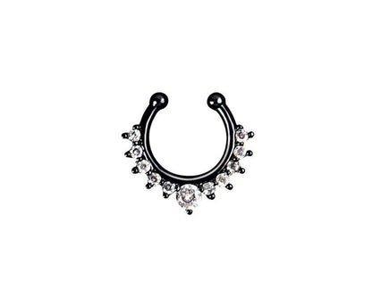 Fake Nasen Piercing Septum zum Klemmen Edelstah, Fake Piercing