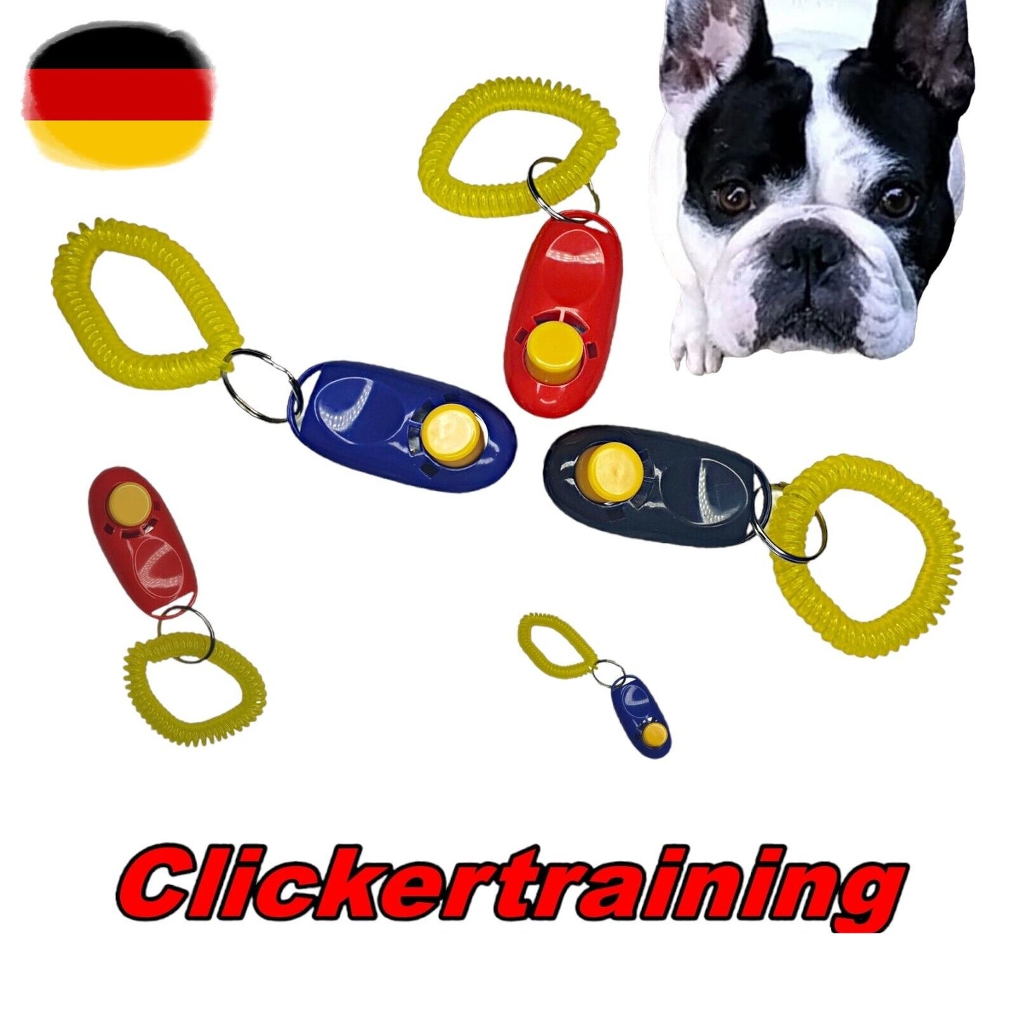 Clicker Clickertraining Hund Katze Training Schwarz Blau Rot