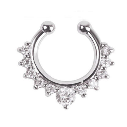 Fake Nasen Piercing Septum zum Klemmen Edelstah, Fake Piercing