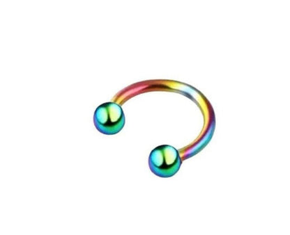 Piercing Septum Hufeisen Chirurgenstahl Silber Gold Rainbow