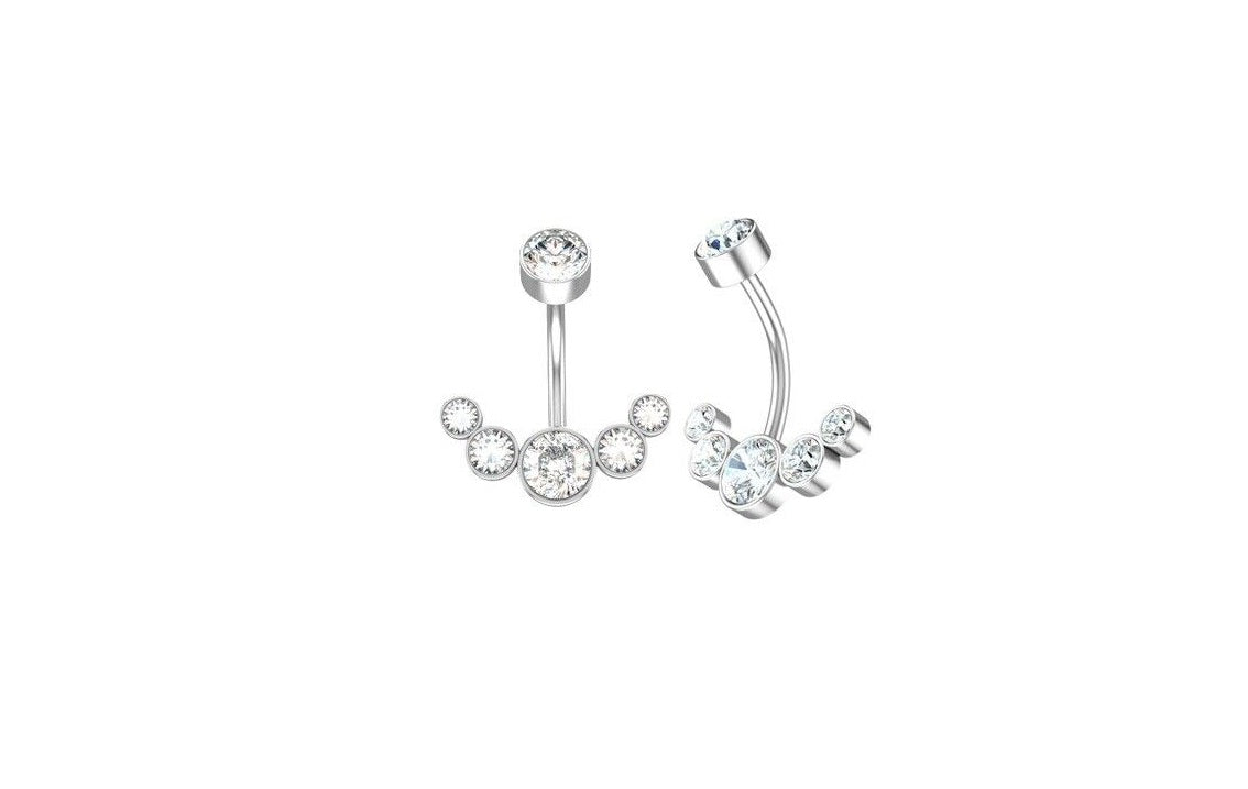 Bauchnabelpiercing Ankerform Silber Schwarz Rose Nabelpiercing Piercing Körperschmuck