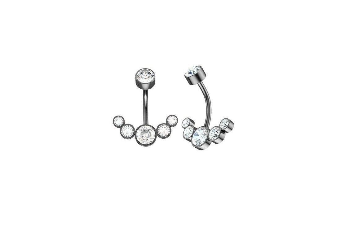 Bauchnabelpiercing Ankerform Silber Schwarz Rose Nabelpiercing Piercing Körperschmuck