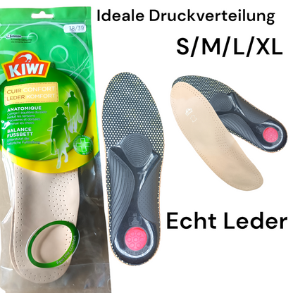 Einlegesohle orthopädisch Leder Schuheinlage Premium Fußbett Kiwi