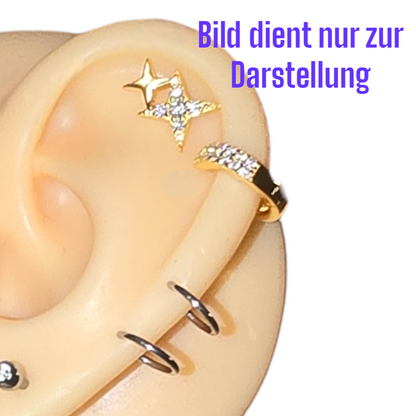 Ohrstecker Sterne mit Steine Silber Gold Sterne Ohrring