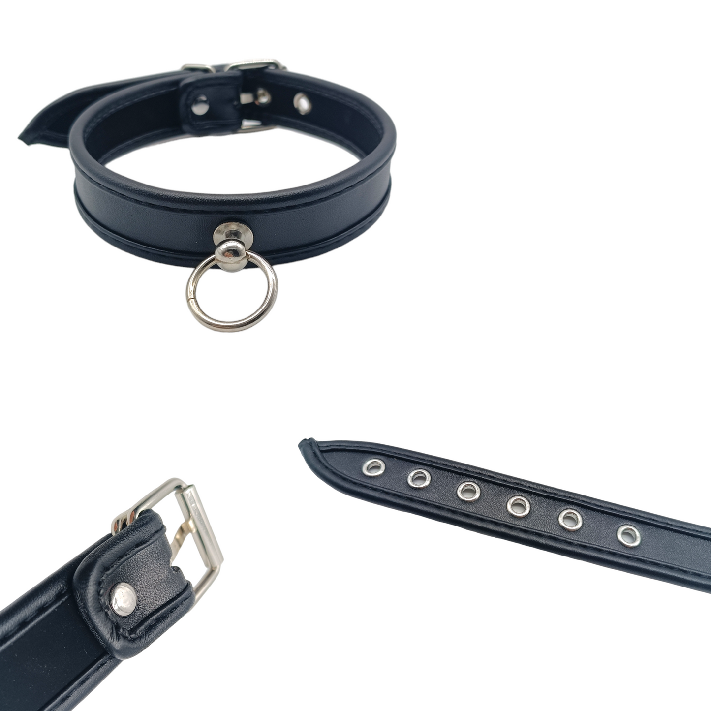 BDSM Halsfessel mit Ring Schwarz Erotik