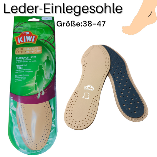 Einlegesohle Leder Einlagen Schuh Leder Sohlen Premium Ledereinlagen Gr. 38-47 Kiwi