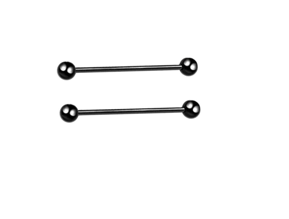 2er Set Nippelpiercing Herz Schild Silber Schwarz