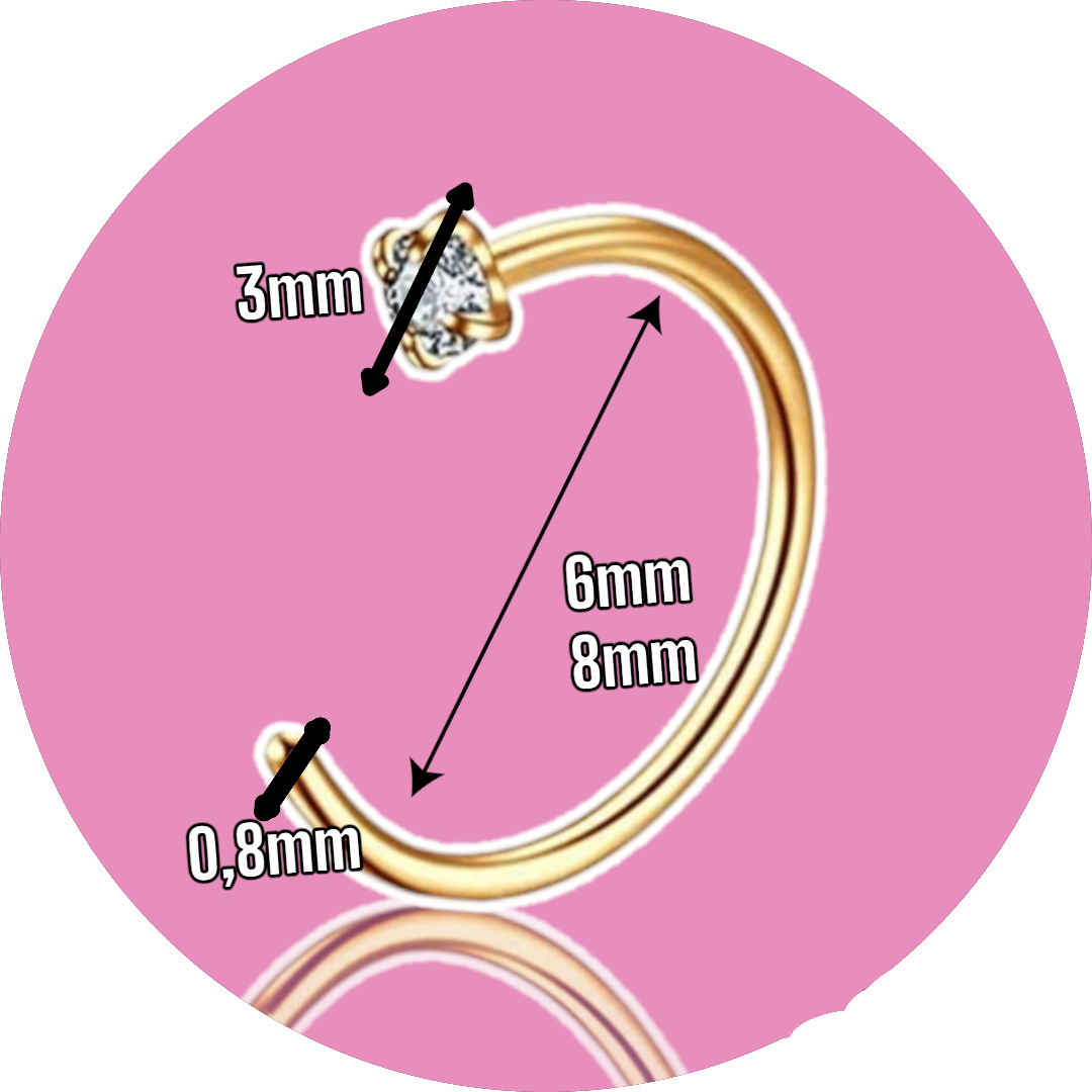 Nasenring mit Stein Zirkon