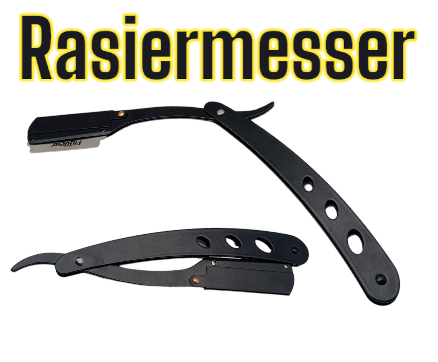 Rasiermesser Rasierer Edelstahl Bartrasierer Schwarz Matt