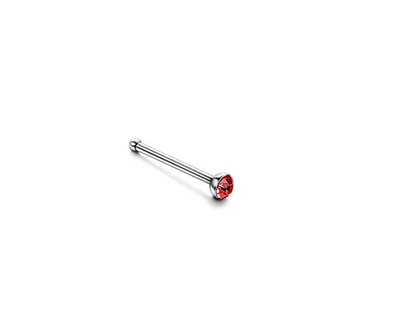 Nasen Piercing Stecker gerade mit Kristall Nose stud Nasenstecker  Chirurgenstahl  0,8mm