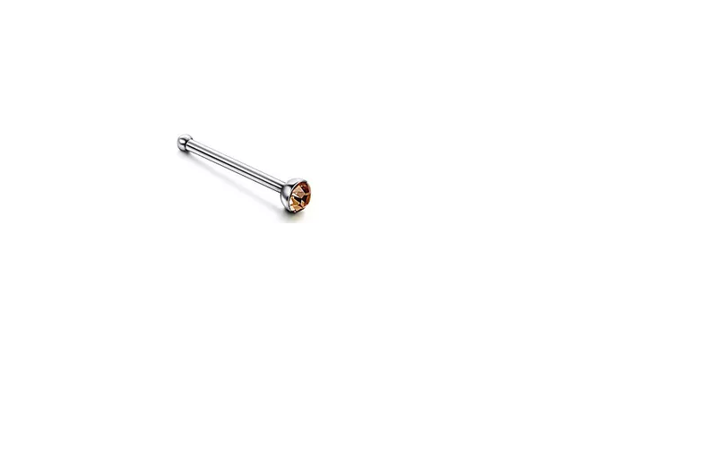 Nasen Piercing Stecker gerade mit Kristall Nose stud Nasenstecker  Chirurgenstahl  0,8mm