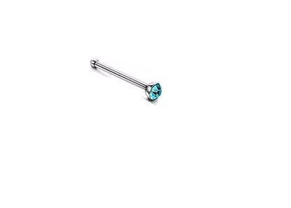 Nasen Piercing Stecker gerade mit Kristall Nose stud Nasenstecker  Chirurgenstahl  0,8mm