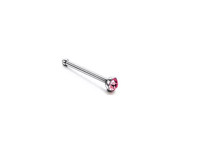 Nasen Piercing Stecker gerade mit Kristall Nose stud Nasenstecker  Chirurgenstahl  0,8mm